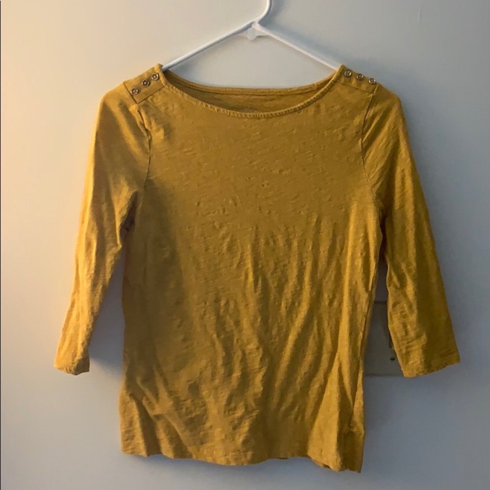 3/4 length sleeve mustard yellow top